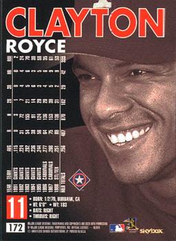 1999 SkyBox Premium #172 Royce Clayton Back
