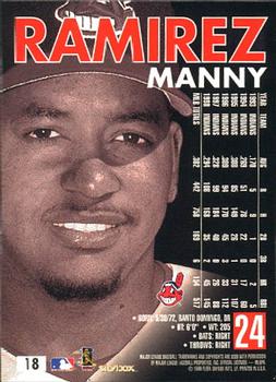 1999 SkyBox Premium #18 Manny Ramirez Back