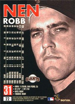 1999 SkyBox Premium #22 Robb Nen Back