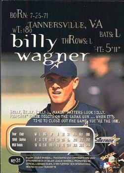 1999 SkyBox Thunder #31 Billy Wagner Back