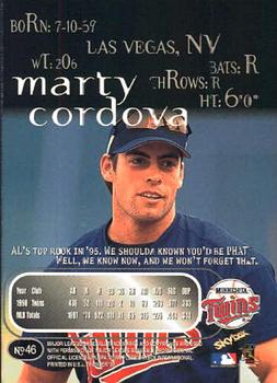 1999 SkyBox Thunder #46 Marty Cordova Back