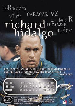 1999 SkyBox Thunder #224 Richard Hidalgo Back