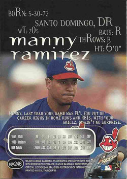 1999 SkyBox Thunder #246 Manny Ramirez Back