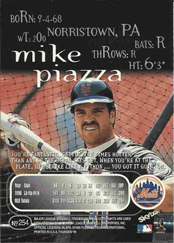 1999 SkyBox Thunder #254 Mike Piazza Back