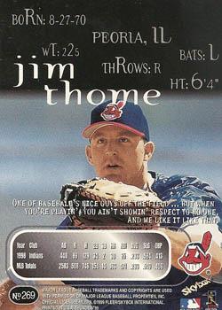 1999 SkyBox Thunder #269 Jim Thome Back