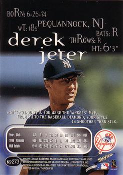 1999 SkyBox Thunder #273 Derek Jeter Back