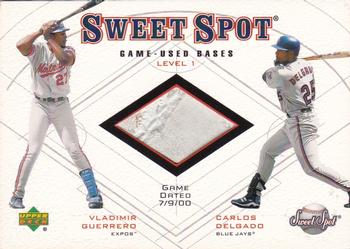 2001 Upper Deck Sweet Spot - Game Base Duos #B1-GD Vladimir Guerrero / Carlos Delgado  Front