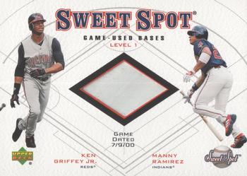 2001 Upper Deck Sweet Spot - Game Base Duos #B1-GR Ken Griffey Jr. / Manny Ramirez Front