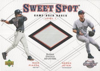 2001 Upper Deck Sweet Spot - Game Base Duos #B1-JP Mike Piazza / Derek Jeter  Front