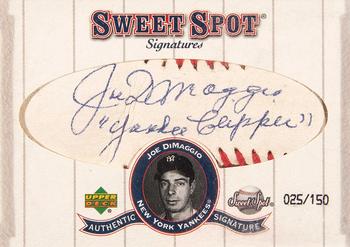 2001 Upper Deck Sweet Spot - Signatures #S-JDa Joe DiMaggio Front