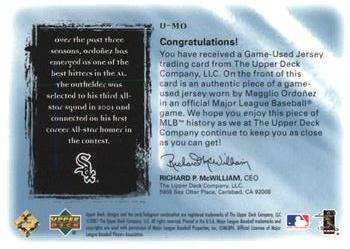 2001 Upper Deck Ultimate Collection - Game Jersey #UMO Magglio Ordonez  Back