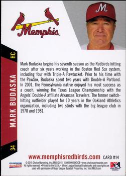 2015 Choice Memphis Redbirds #14 Mark Budaska Back