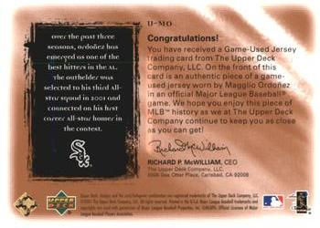 2001 Upper Deck Ultimate Collection - Game Jersey Copper #UMO Magglio Ordonez  Back