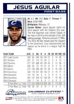 2016 Choice Columbus Clippers #02 Jesus Aguilar Back