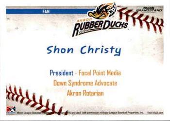 2016 Grandstand Akron RubberDucks #NNO Shon Christy Back