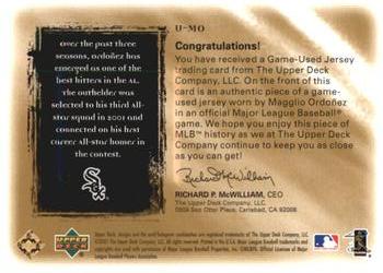 2001 Upper Deck Ultimate Collection - Game Jersey Gold #UMO Magglio Ordonez  Back