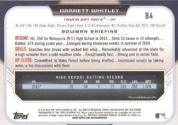 2015 Bowman Draft - Red Asia Exclusive #84 Garrett Whitley Back