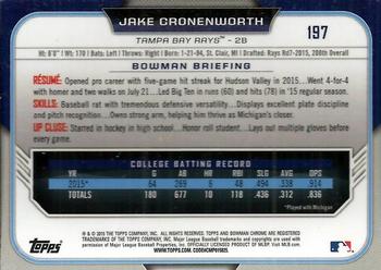 2015 Bowman Draft - Chrome Black Refractor #197 Jake Cronenworth Back