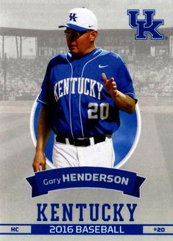 2016 Kentucky Wildcats #UK15 Gary Henderson Front