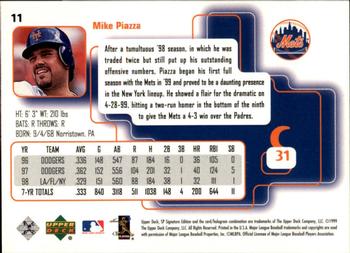 1999 SP Signature Edition #11 Mike Piazza Back