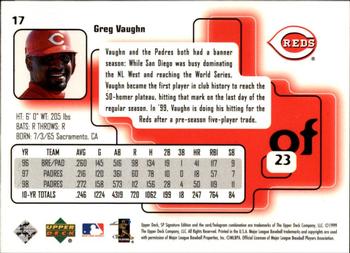 1999 SP Signature Edition #17 Greg Vaughn Back