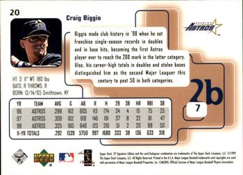1999 SP Signature Edition #20 Craig Biggio Back