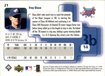 1999 SP Signature Edition #21 Troy Glaus Back