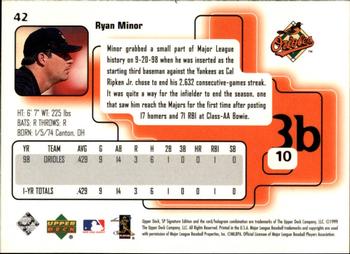 1999 SP Signature Edition #42 Ryan Minor Back