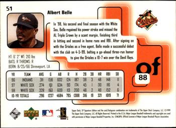 1999 SP Signature Edition #51 Albert Belle Back