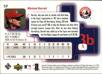 1999 SP Signature Edition #57 Michael Barrett Back