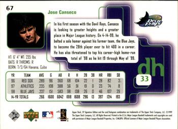1999 SP Signature Edition #67 Jose Canseco Back