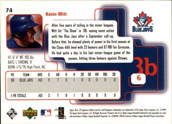 1999 SP Signature Edition #74 Kevin Witt Back