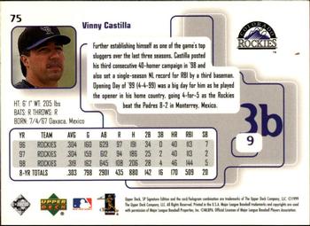 1999 SP Signature Edition #75 Vinny Castilla Back