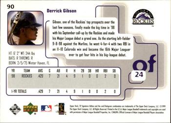 1999 SP Signature Edition #90 Derrick Gibson Back