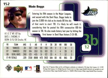 1999 SP Signature Edition #152 Wade Boggs Back
