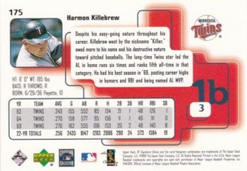 1999 SP Signature Edition #175 Harmon Killebrew Back