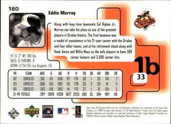 1999 SP Signature Edition #180 Eddie Murray Back