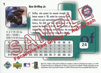 1999 SP Signature Edition #1 Ken Griffey Jr. Back