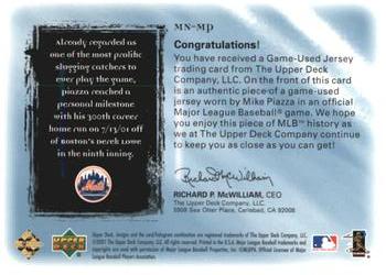 2001 Upper Deck Ultimate Collection - Magic Numbers Game Jersey #MN-MP Mike Piazza  Back