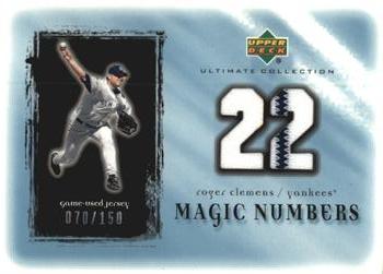 2001 Upper Deck Ultimate Collection - Magic Numbers Game Jersey #MN-RC Roger Clemens  Front