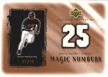2001 Upper Deck Ultimate Collection - Magic Numbers Game Jersey Copper #MNBB Barry Bonds  Front