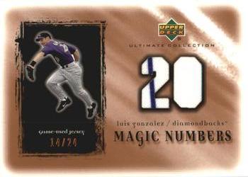 2001 Upper Deck Ultimate Collection - Magic Numbers Game Jersey Copper #MNLG Luis Gonzalez  Front
