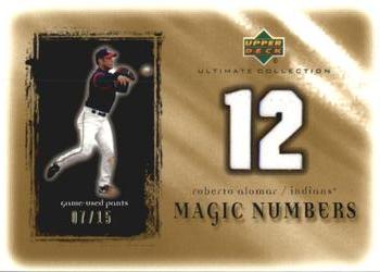 2001 Upper Deck Ultimate Collection - Magic Numbers Game Jersey Gold #MNRA Roberto Alomar  Front