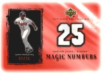 2001 Upper Deck Ultimate Collection - Magic Numbers Game Jersey Red #MNAJ Andruw Jones  Front