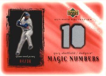 2001 Upper Deck Ultimate Collection - Magic Numbers Game Jersey Red #MNGS Gary Sheffield  Front