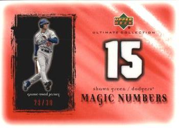 2001 Upper Deck Ultimate Collection - Magic Numbers Game Jersey Red #MNSG Shawn Green  Front