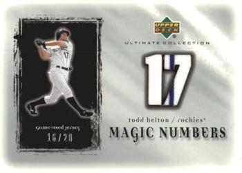 2001 Upper Deck Ultimate Collection - Magic Numbers Game Jersey Silver #MNTH Todd Helton  Front