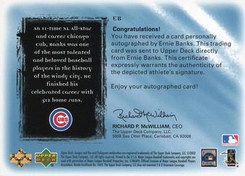 2001 Upper Deck Ultimate Collection - Signatures #EB Ernie Banks  Back