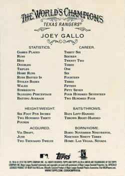 2016 Topps Allen & Ginter X #3 Joey Gallo Back