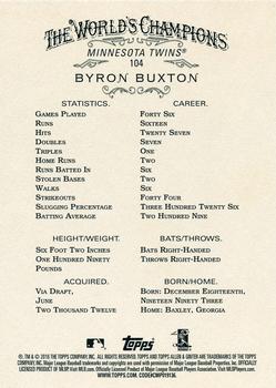 2016 Topps Allen & Ginter X #104 Byron Buxton Back